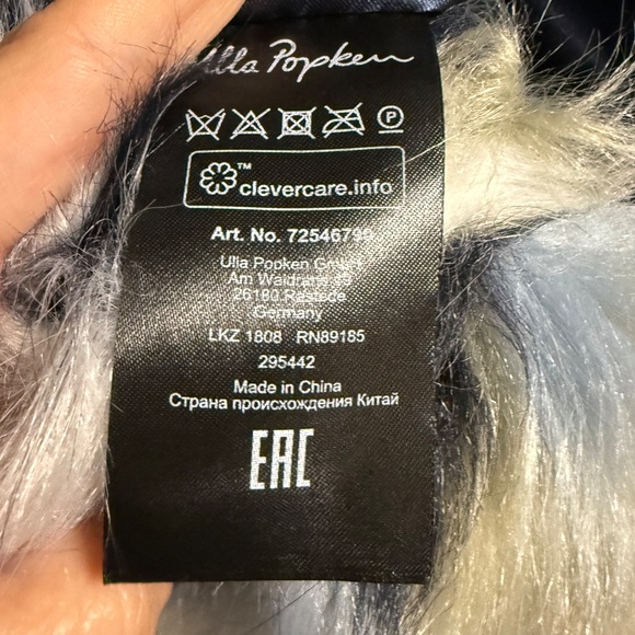 Ulla Popken Blue and Cream Faux Fur winter coat, Size 24/26 - Picture 4 of 7